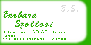 barbara szollosi business card